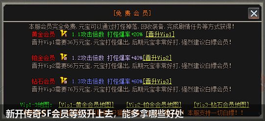 揭开新开传奇SF会员等级提升的益处，解锁更多游戏优势