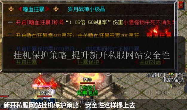 新开私服网站挂机保护策略，安全性这样提上去