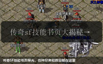 传奇SF技能书页曝光,各种分类和数量都在这里